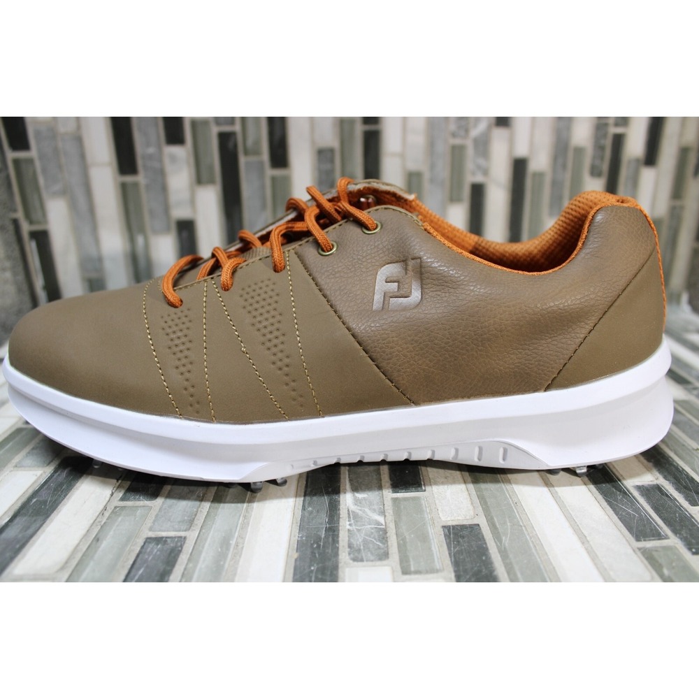 FootJoy Men's Contour Series Golf Shoes 54053 Brown White Size 7 Extra Wide - Picture 4 of 10